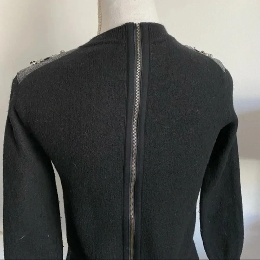 J. Crew • Merino Wool Beaded Shoulder Sweater